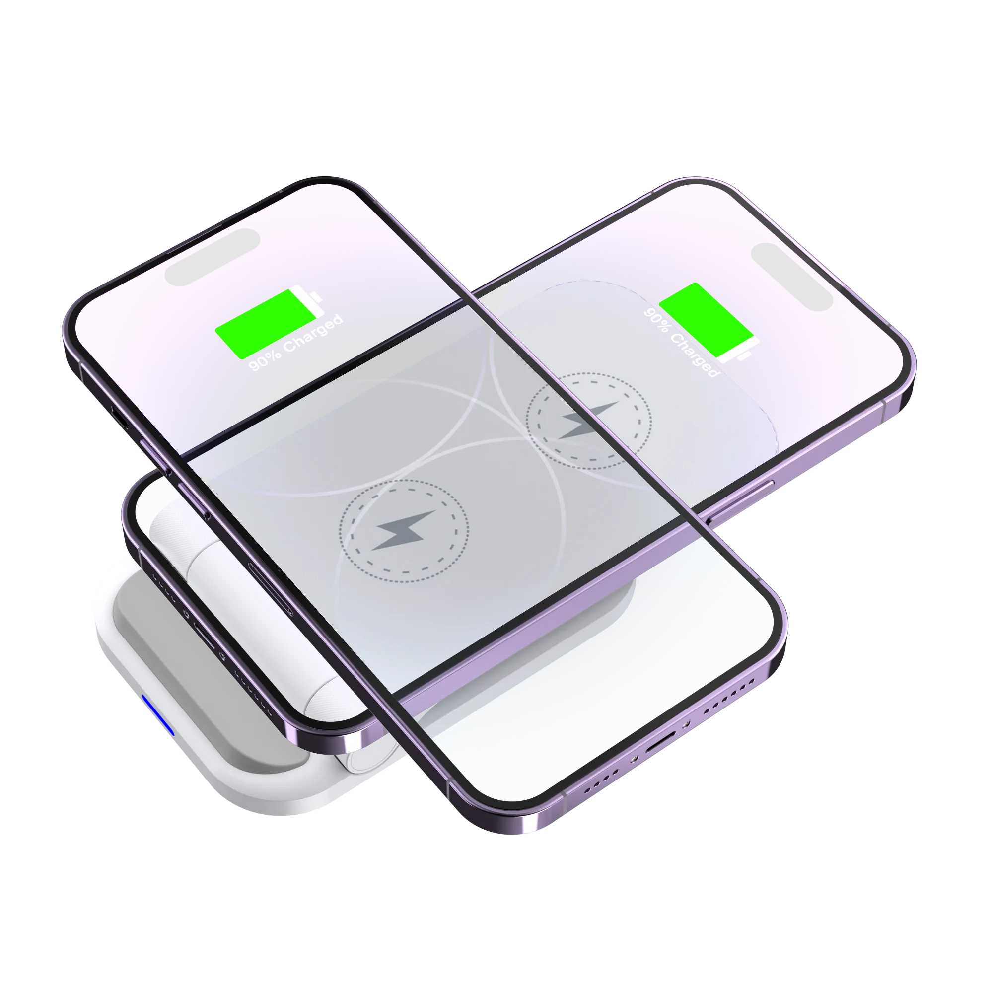 15W Portable Dual Coil Desktop Wireless Charger Outdoor Travel Safe Charging Portable Foldable Mobile Phone Charging Stand