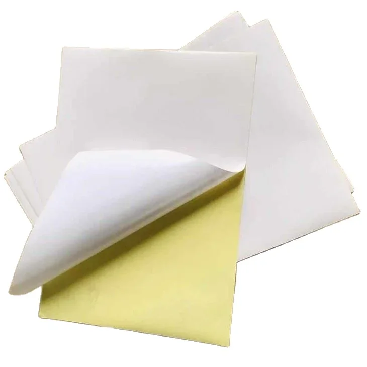 508*762mm Matt White Self Adhesive Paper Strong Glue Yellow Release Silicone Paper