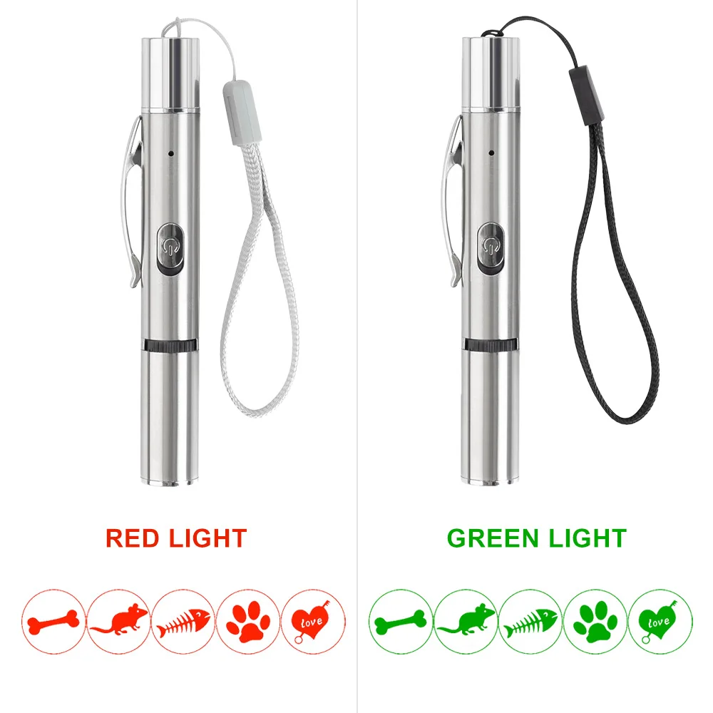 Customized Logo USB Direct Charging Pet Interactive Movement Project Toy 5 Lighting Patterns LED Cat Laser Pointer