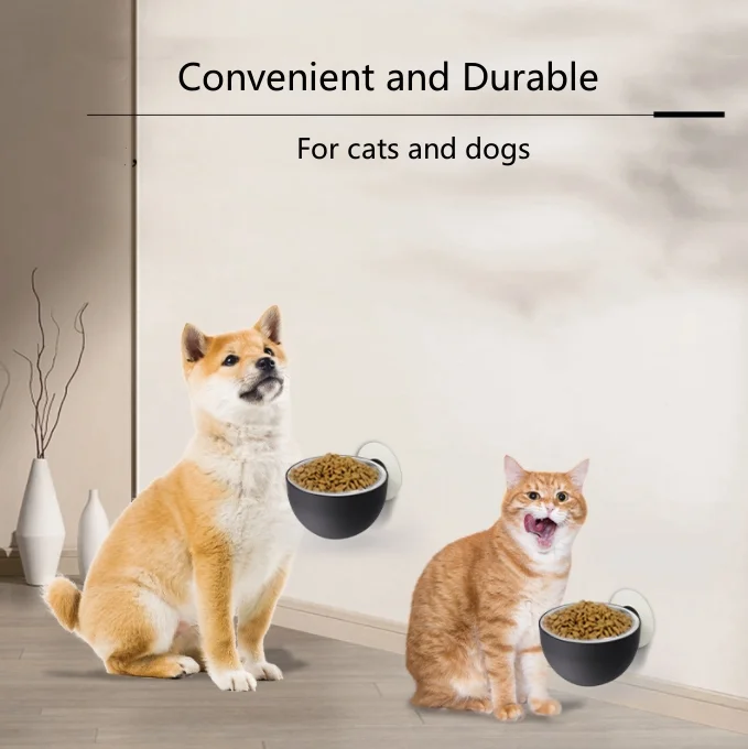 New Stainless Steel Dog Bowl Magnet Elevated Dog Bowl Anti-Slip Dog Bowl