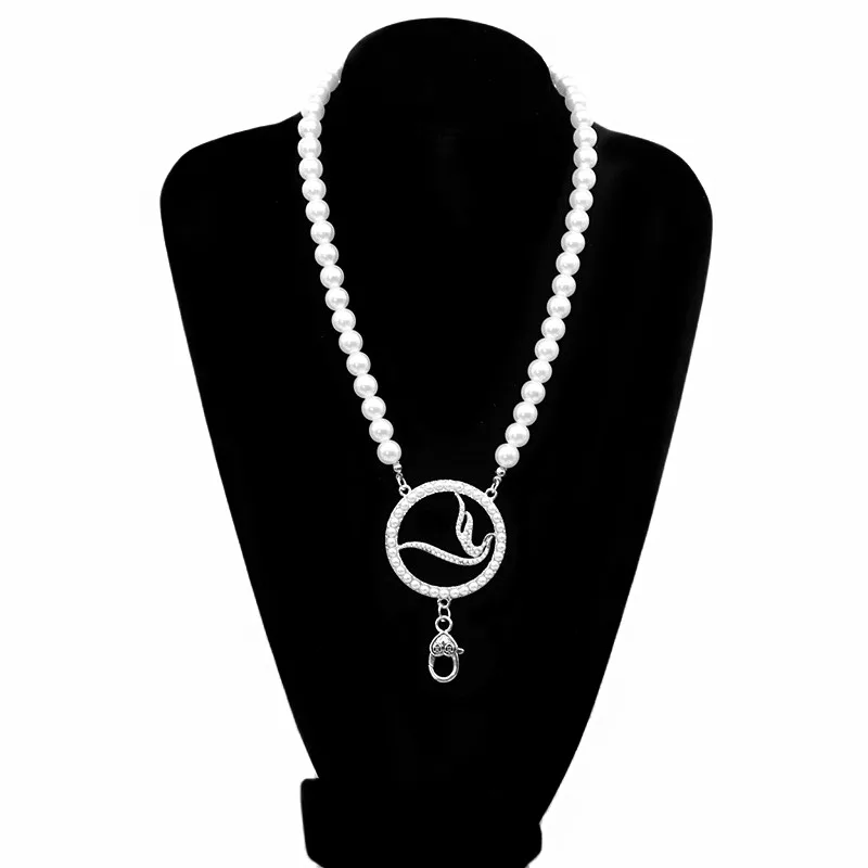 Group Federation Sisterhood Club Greek Zeta Phi Beta Choker Pearl Chain Sorority ZPB Dove Anniversary Necklace
