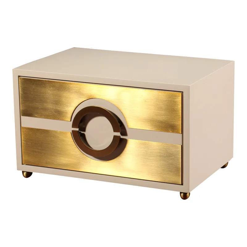 Modern Neoclassical Luxury Living Room Storage Jewelry Box Decoration Model Room Metal Wood Lacquer Decoration storage box