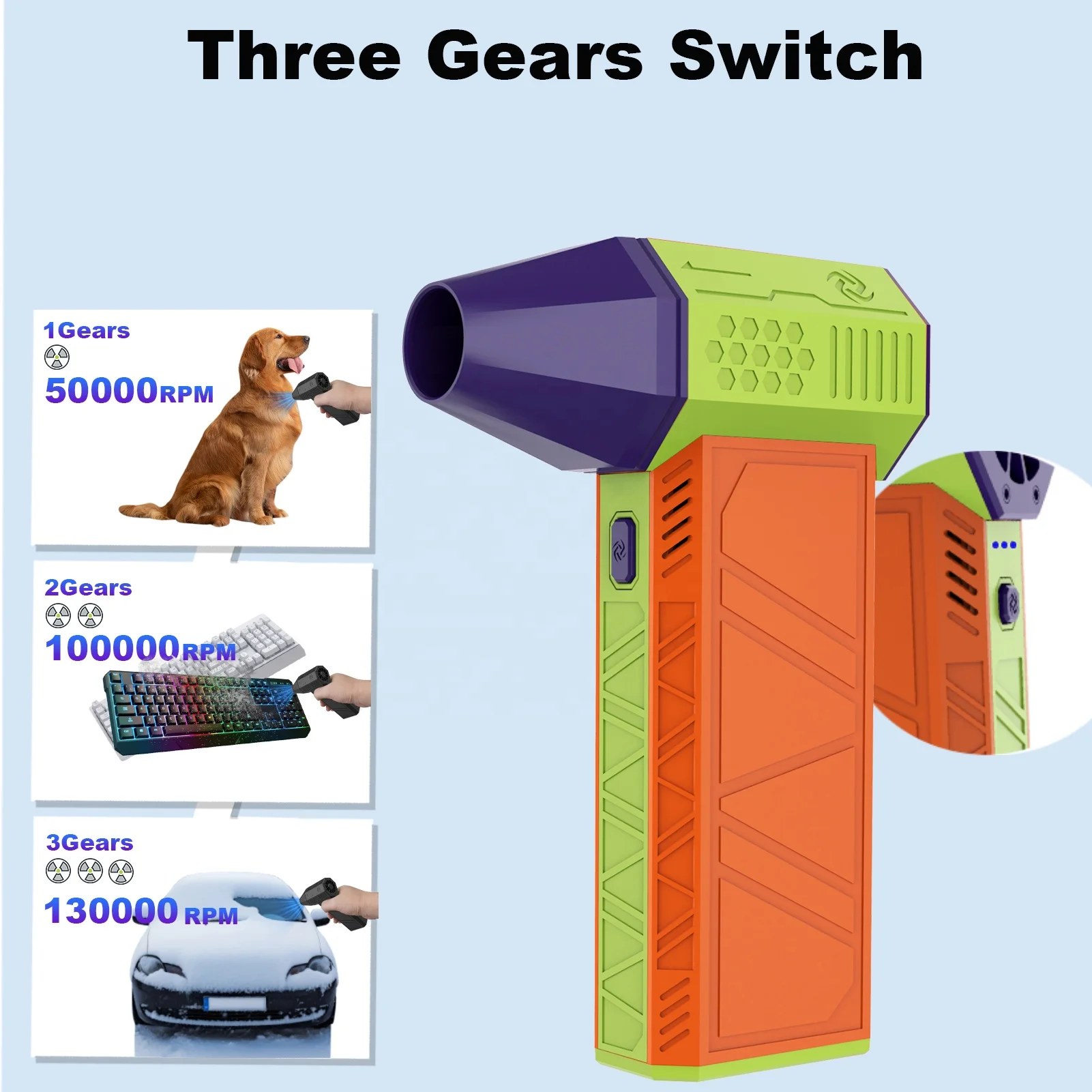 Jarvis Cordless AIR Duster Replacement Compressed Spray Gas Cans Rechargeable Blower Car Computer Keyboard Electronics Cleaning