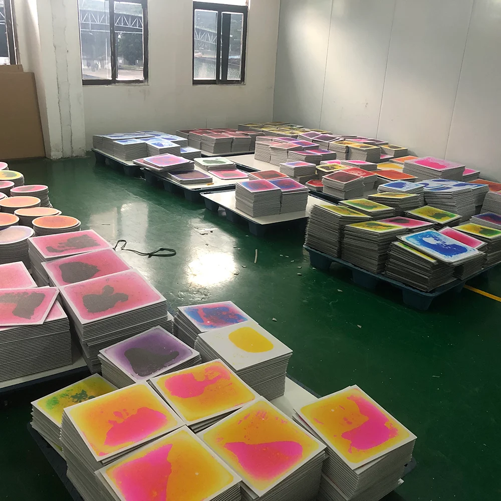 Factory Custom Made Ocean Blue Color Gel Floor Autism Sensory Toys Plastic Liquid Sensory Floor Tiles Play Mats For Kids