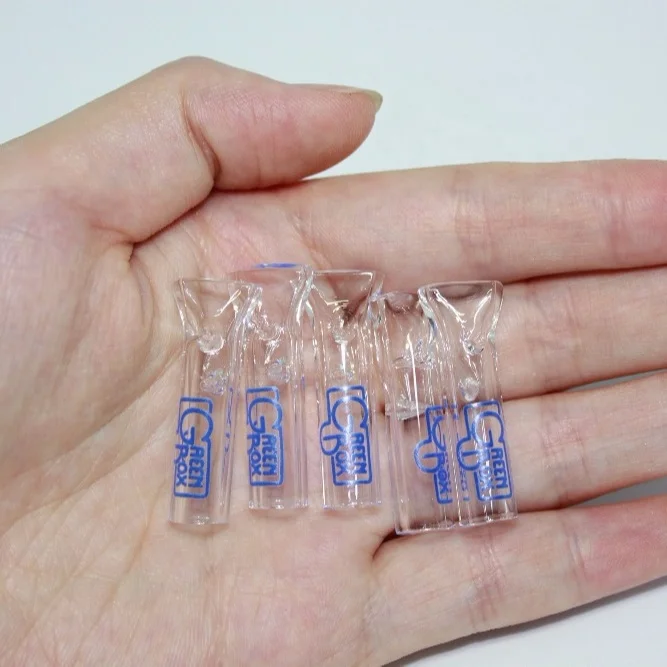 Clear flat glass filter tips 8mm rolling paper tips customize logo glass smoke tips/pipe