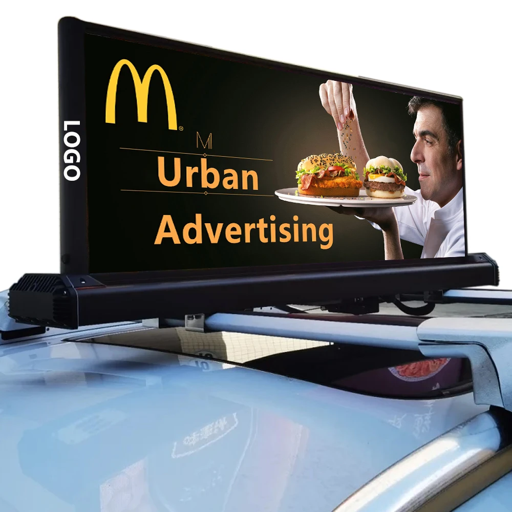 Taxi Luz Led Rgb Car Roof Advertising Led Screen Message Display Waterproof Outdoor Programmable Scrolling Taxi Top Led Display