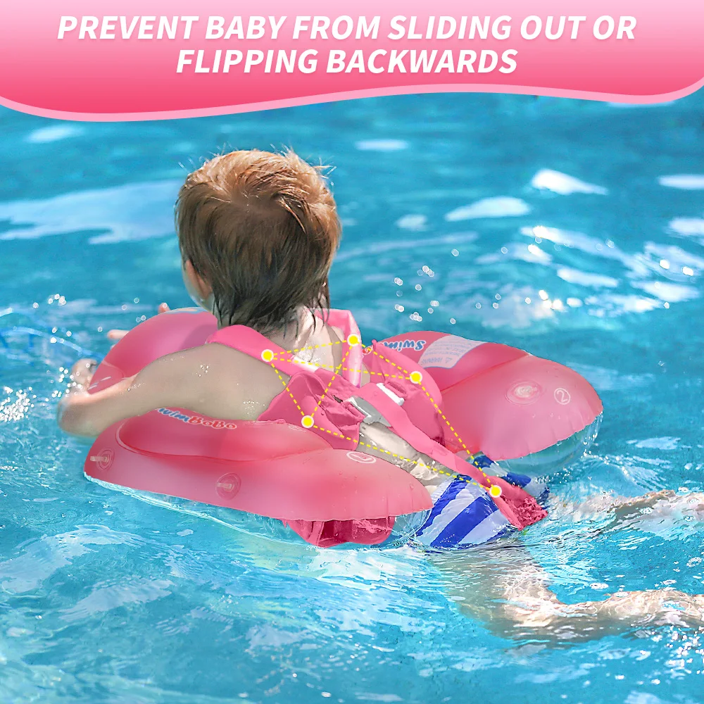 INFLATABLE SWIM WHEEL POLANT FOR CHILDREN WITH A TOP AND PUMP, PINK