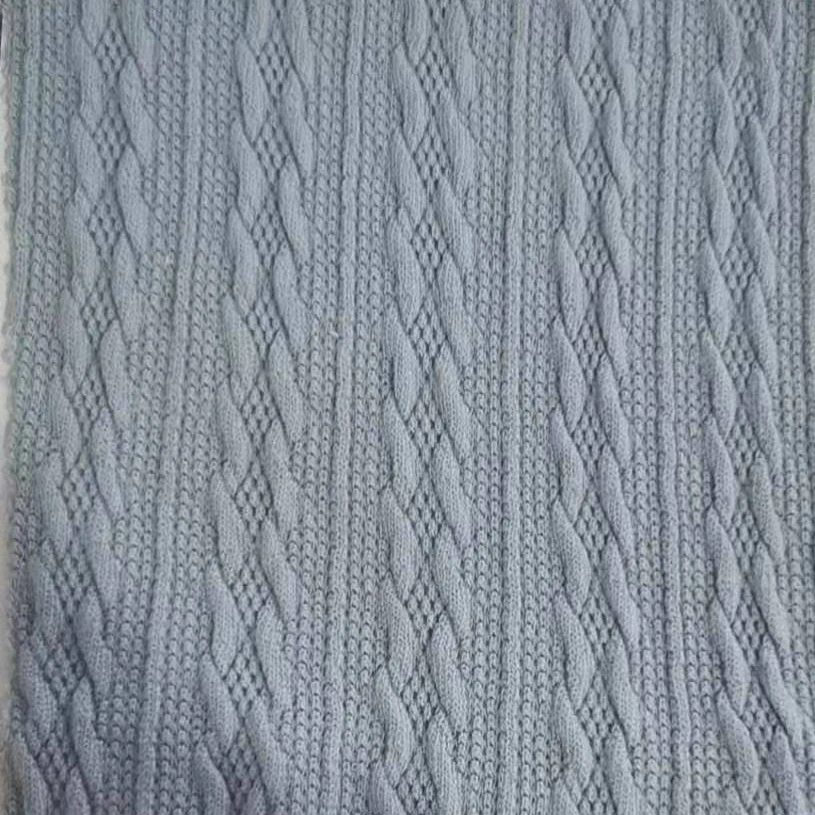 Готовая к отправке трикотажная жаккардовая ткань для свитеров из полиэстера