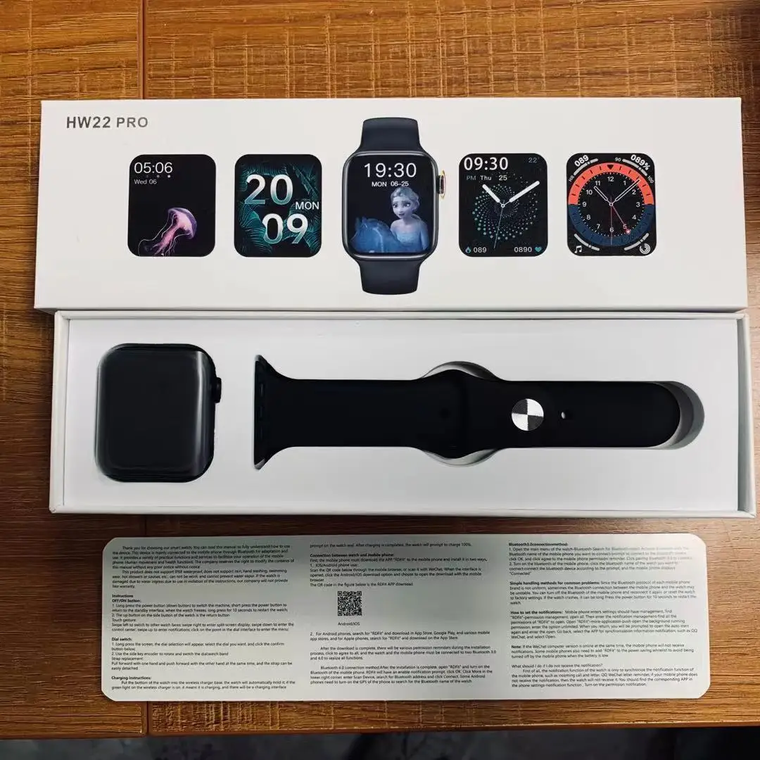 Reloj inteligente Smartwatch HW22PRO 1.75 inch Full Touch Screen Waterproof Rolling Button Custom Dial Series 6 Smart Watch Hw22