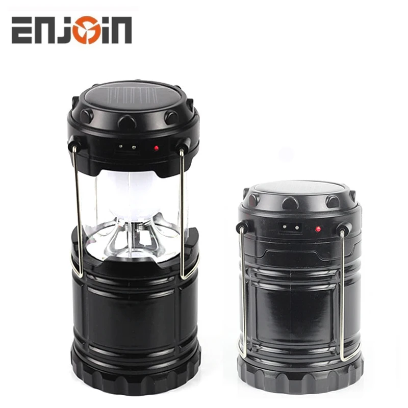 ENJOIN Factory Supply Cheap Plastic Outdoor Multi-functional Solar Power Rechargeable LED Camping Lantern Light