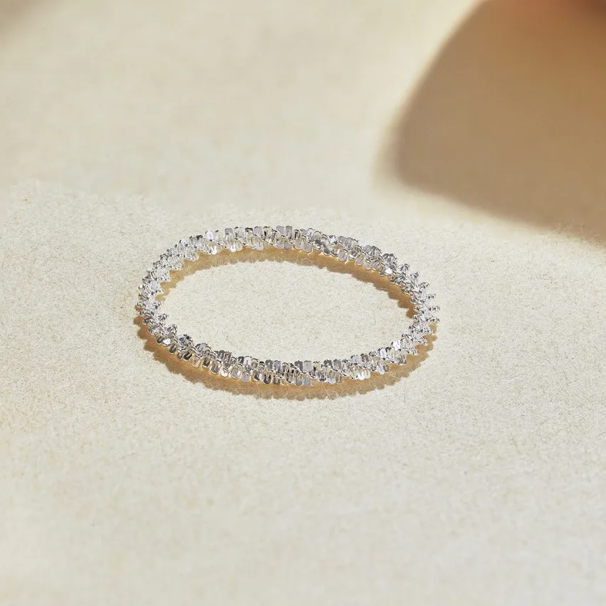 Ins Style Silver Ring 925 Pure Sterling  Rings Shining Brightly Elegant Silver Band Rings For Women Gifts for Special Occasions