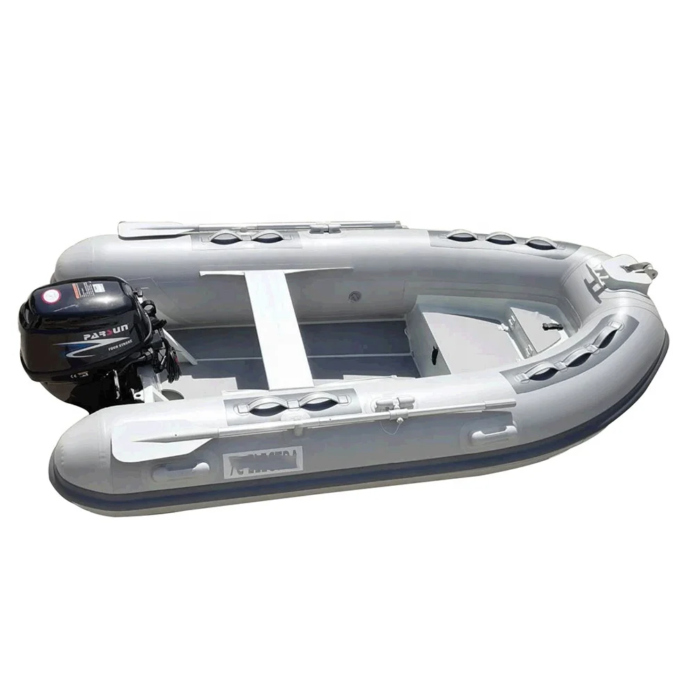 Orca 11ft Hypalon Semi-Rigid Inflatable Boat Aluminum 330 Outboard Motor PVC Material 1.2mm Thickness Fishing Sport Lakes Rivers