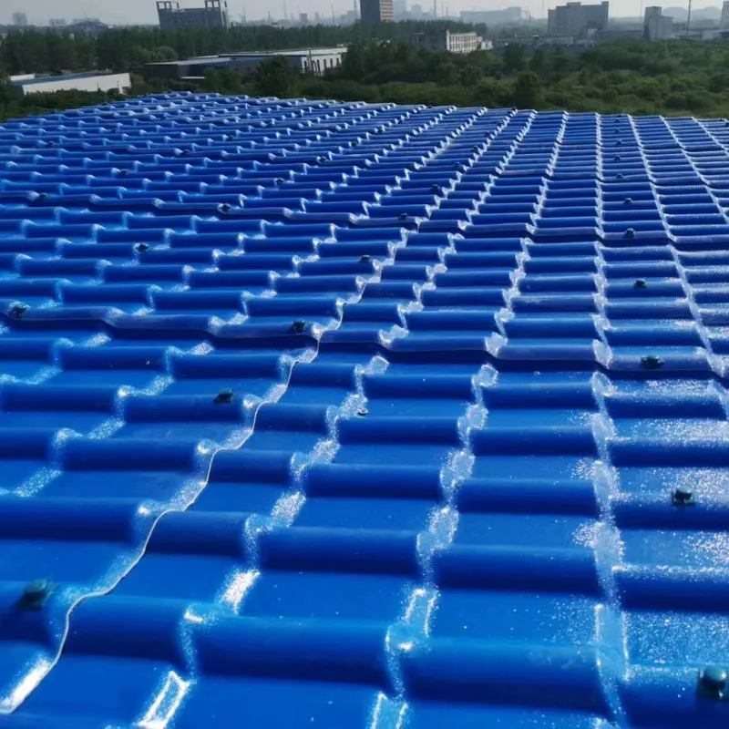 Corrugated Shape Thermal PVC Resin Roof Tile Light Weight Asa Resin Tile With Color Lasting