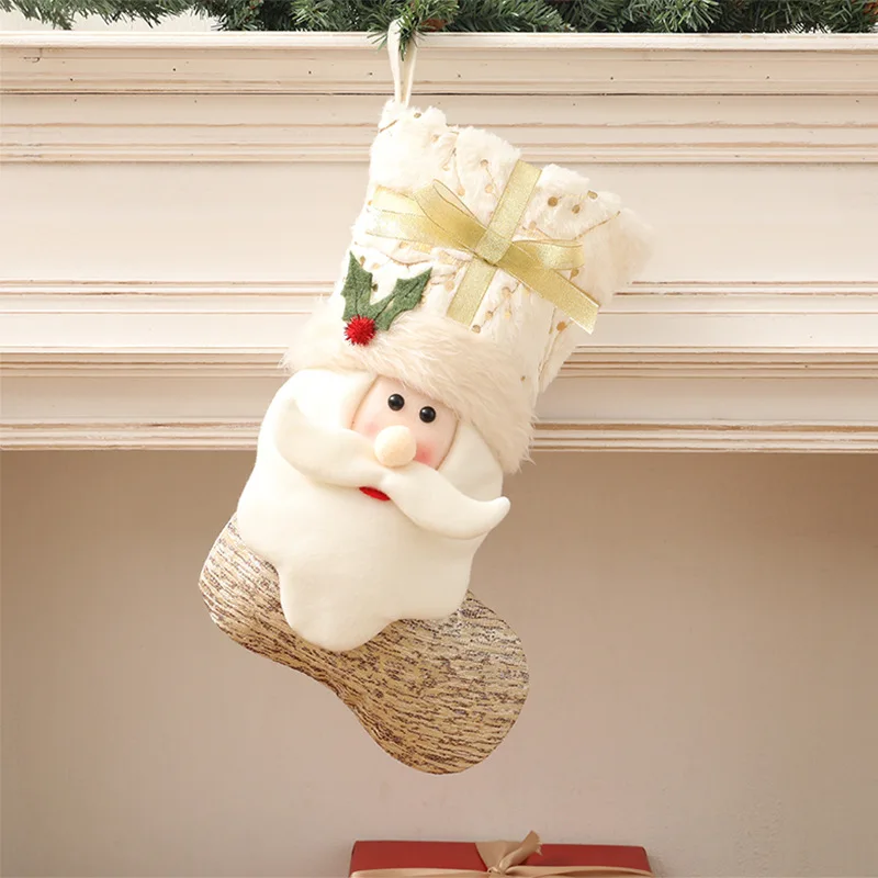 Nice Santa Claus pattern plush christmas baby  plush socks decoration