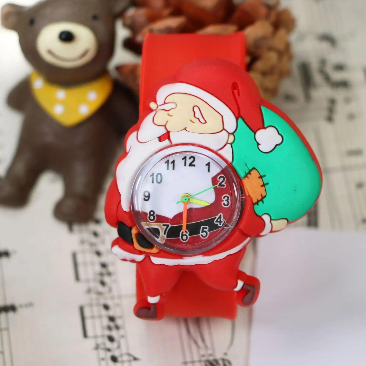 Best selling Cheap Christmas Gift Children Slap band Cartoon watch Low cost electronic toy kids watch