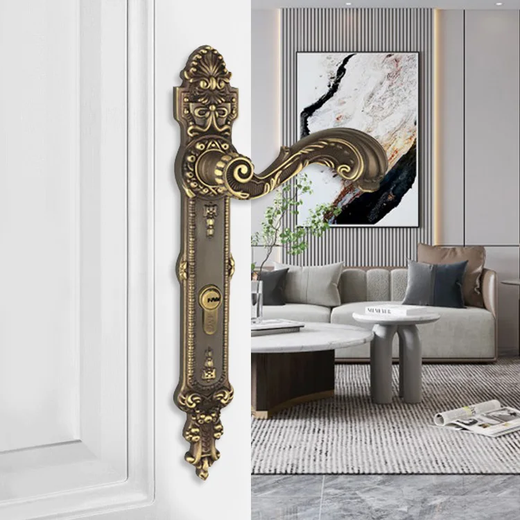 Новый дизайн безопасный современный роскошный винтажный дизайн зажим розетки розовое золото медная дверная ручка замок