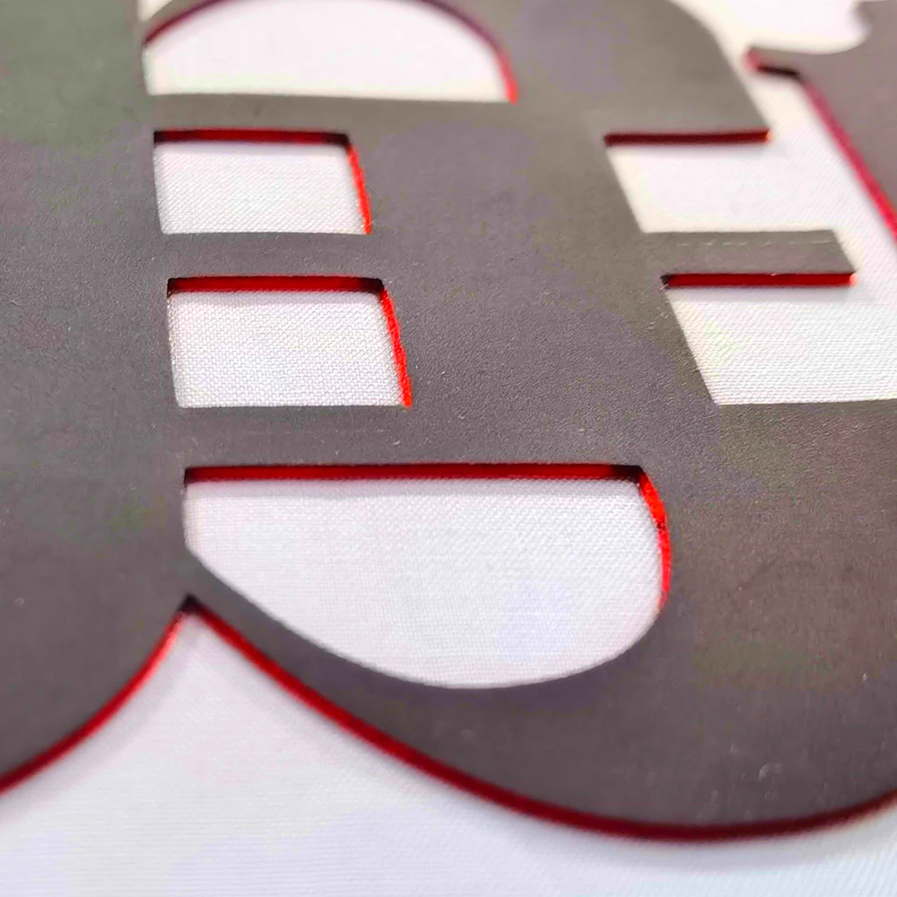 Wholesale 3D Raised Effect Rubber Silicone Thick Version Two Color Bottom Side Different Color Heat Transfer Labels For Garments