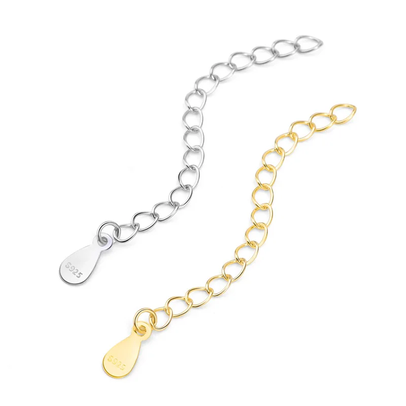 WHOLE SALE BULK PRICE .100% Real 925 Sterling Silver 5 CM extension chain Jewelry Findings Connector Components for DIY