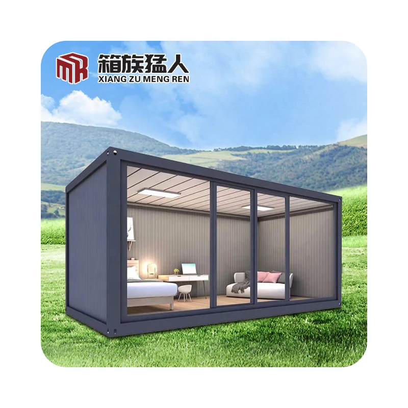 20ft portable flat pack container houses steel frame bungalow cabins movable prefab modular home on sale