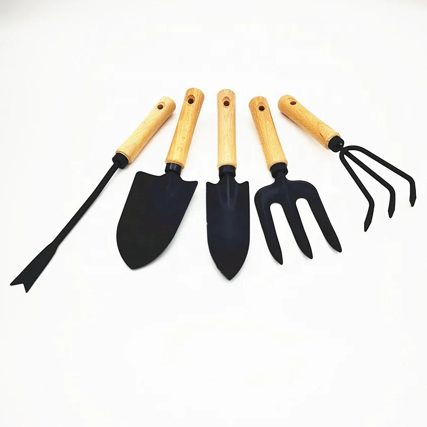 Горячая Распродажа, 5 шт., набор инструментов для сада с деревянной ручкой