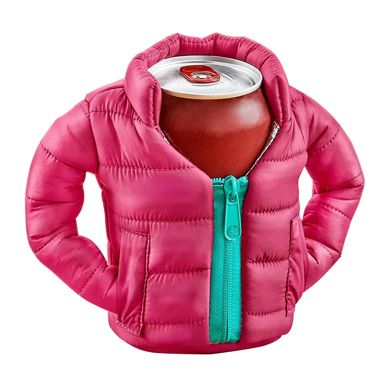 Изготовленный на заказ, водонепроницаемый пуховик 330 мл, изолированная банка Koozy, держатель для холодного пива, пивная куртка на молнии