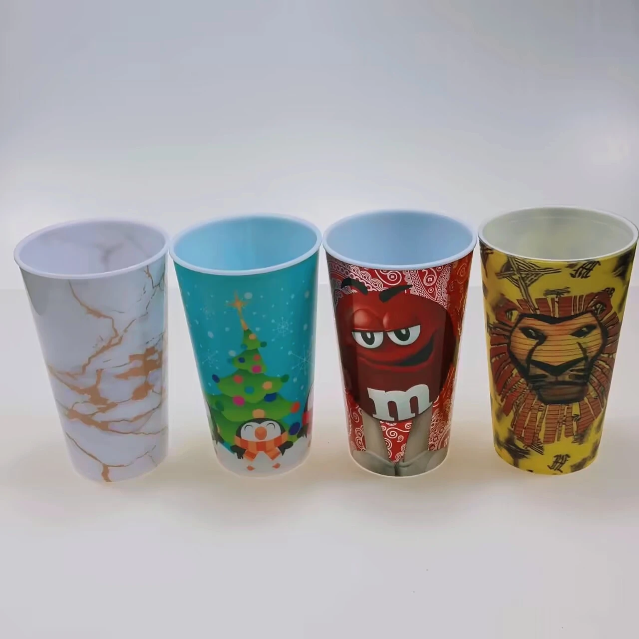 16 унций многоразовые BPA бесплатно оптовая продажа прозрачные твердые морозные пластиковые чашки IML