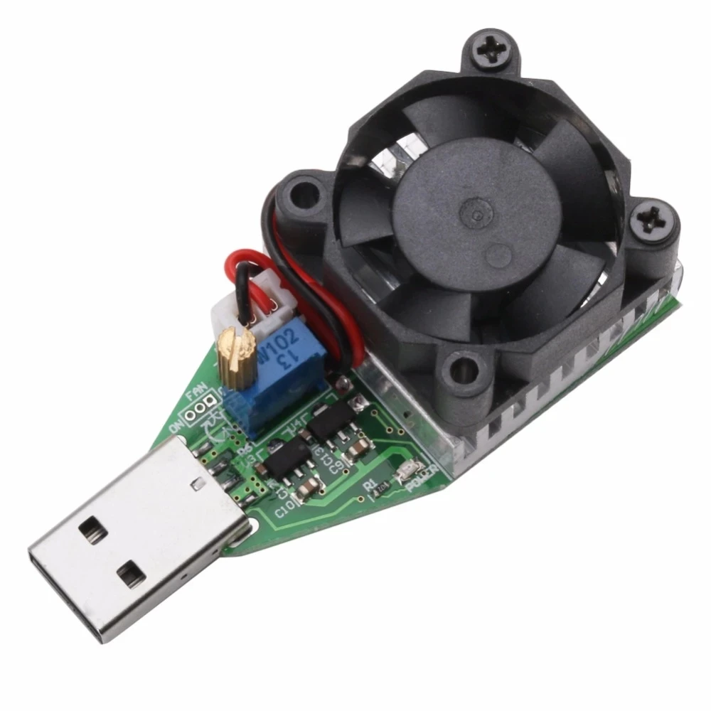 DC 3.7~13V USB 15W Adjustable Constant Current Electronic Load Discharger Resistor Capacity Battery Tester With Fan