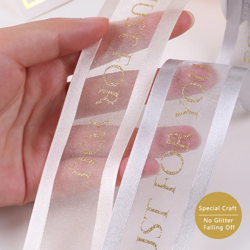 
38 mm 20 yards rose gold ribbon wire edges silk sheer organza gift ribbon 