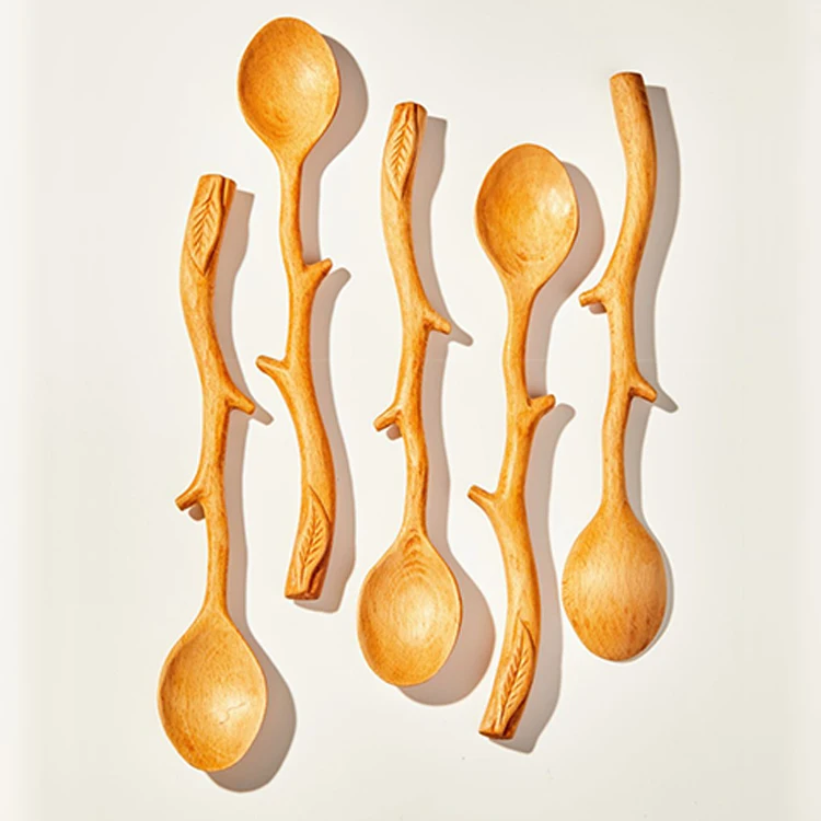 
Eco-Friendly Tableware Wooden Spoon Kitchen Cooking Utensil Tools Tea spoon Honey Coffee Spoons 