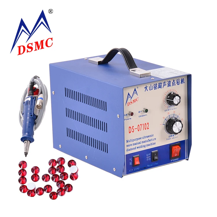 
DS 07102 ultrasonic hot fix rhinestone setting machine crystal rhinestone applicator fixing machine 