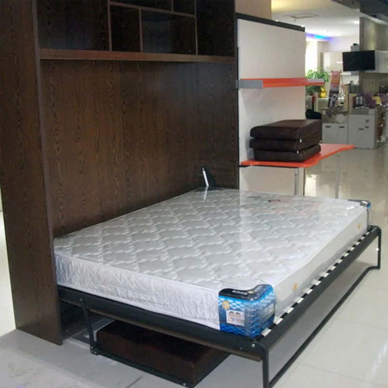 
Modern customizable master bedroom brown murphy bed sofa combination wall bed waterproof platform folding bed 