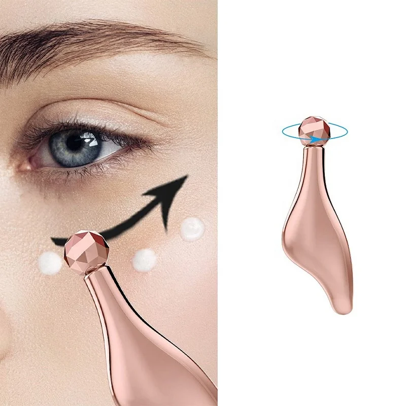 Custom Logo Anti Aging Facial Slimming Silver Skin Lifting 3d Metal Mini Face Roller