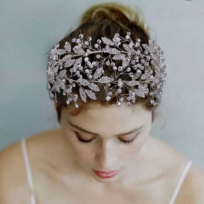 2023 Hot Headpieces Rhinestone Bridal Hair Jewelry Tiaras Diamond Wedding Headpiece Crown Silver Crystal Headbands For Women