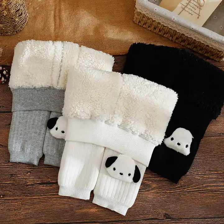 Высококачественные колготки с большими задицами теплые штаны однотонные вязаные Мультяшные животные 3D для малышей мягкий пол дома