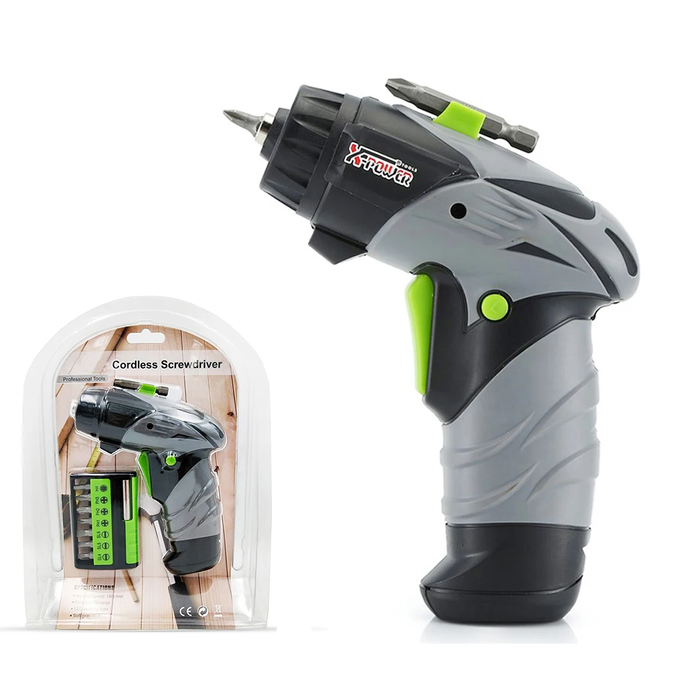 KCS621A-S7B AA battery power Cordless Screwdriver 7pcs 25mm bits 7 in 1 set DIY high quality manufacture tool set factory