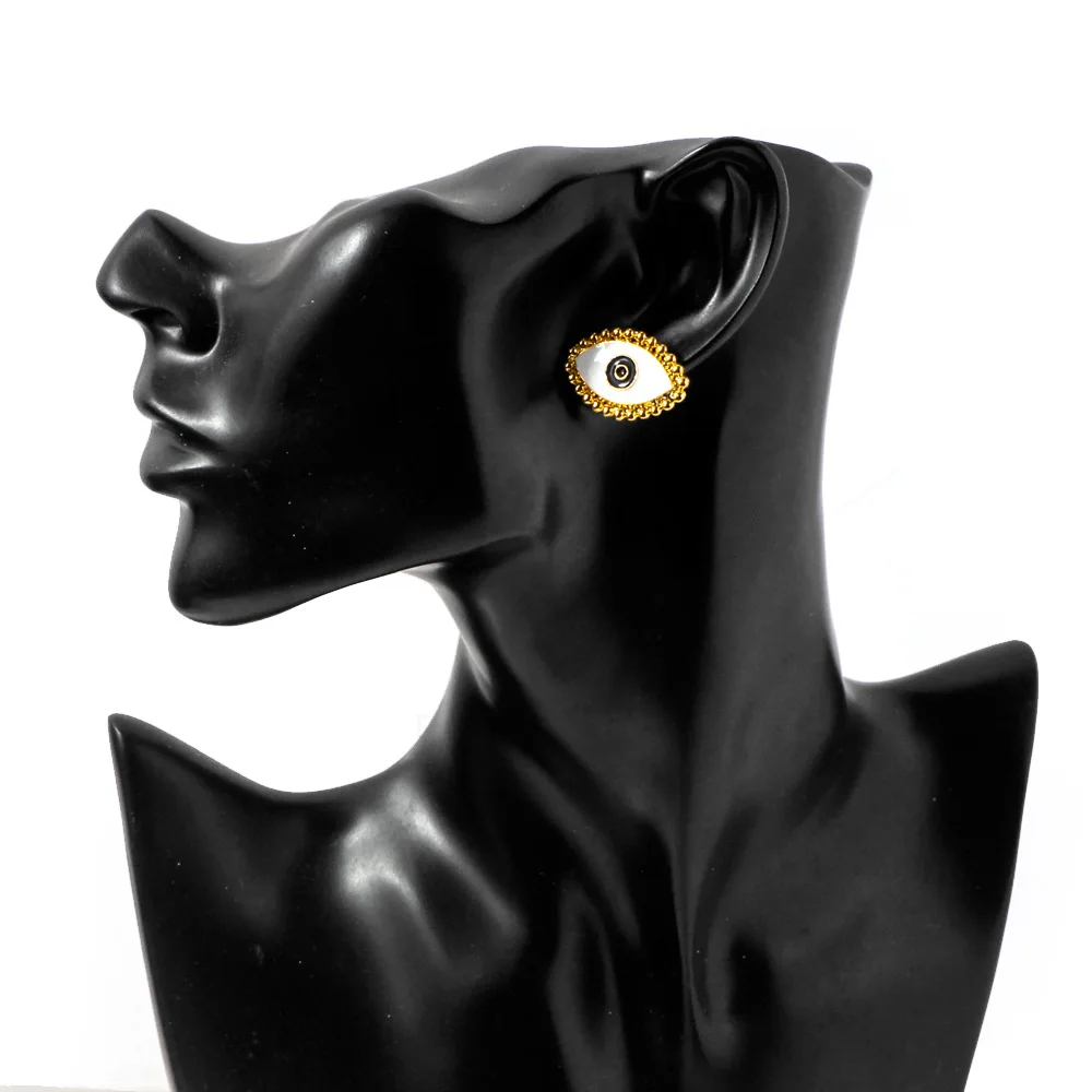 
2019 Hot Selling Metal Earring With Epoxy Gold Stud Earrings For Women Eye Earrings 