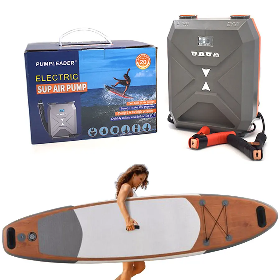 Быстрый надувающий Электрический насос высокого давления с нейлоновым телескопическим шлангом и воздушным соплом для насоса SUP