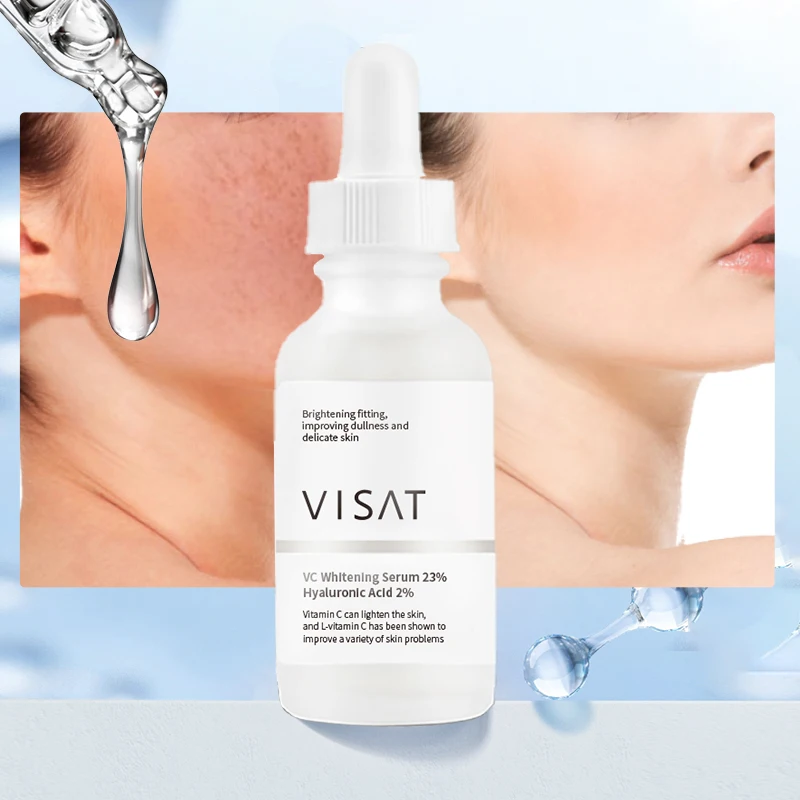 Private Label Skin Care Serum 23% Hyaluronic Acid & VC OEM Organic Anti Aging Brightening Wrinkle Face Vitamin C Serum