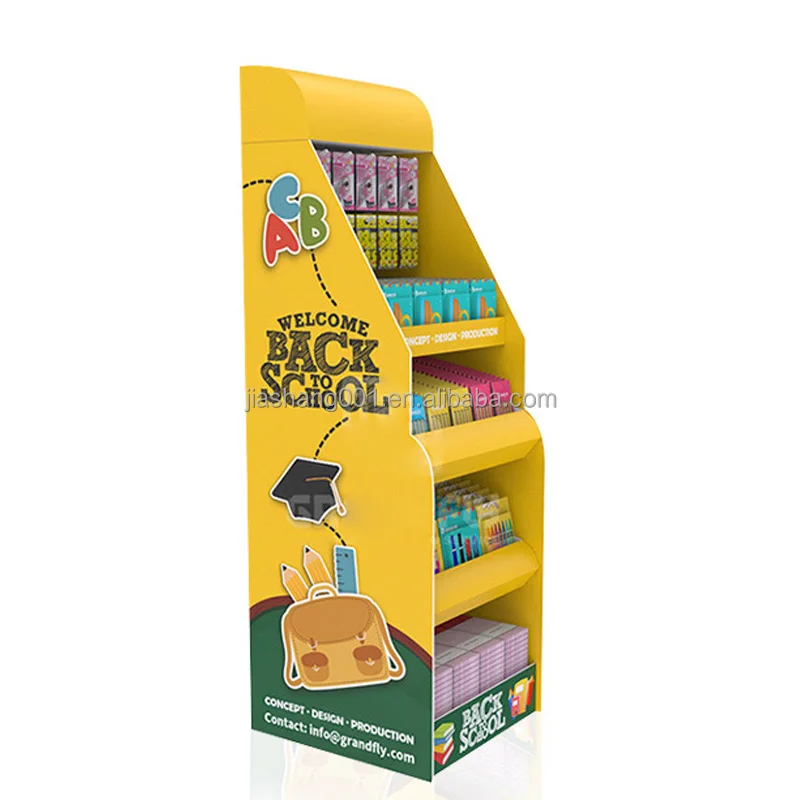 Retail Promotional Pos Custom 6 Tier Pop Up Cardboard Paper Toy Floor Display Stand Toys Cardboard Floor Display Shelf