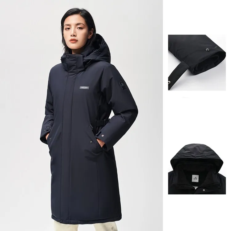 OEM custom logo Eco-friendly  90/10 white down puffer jacket women winter outdoor casual long parkas