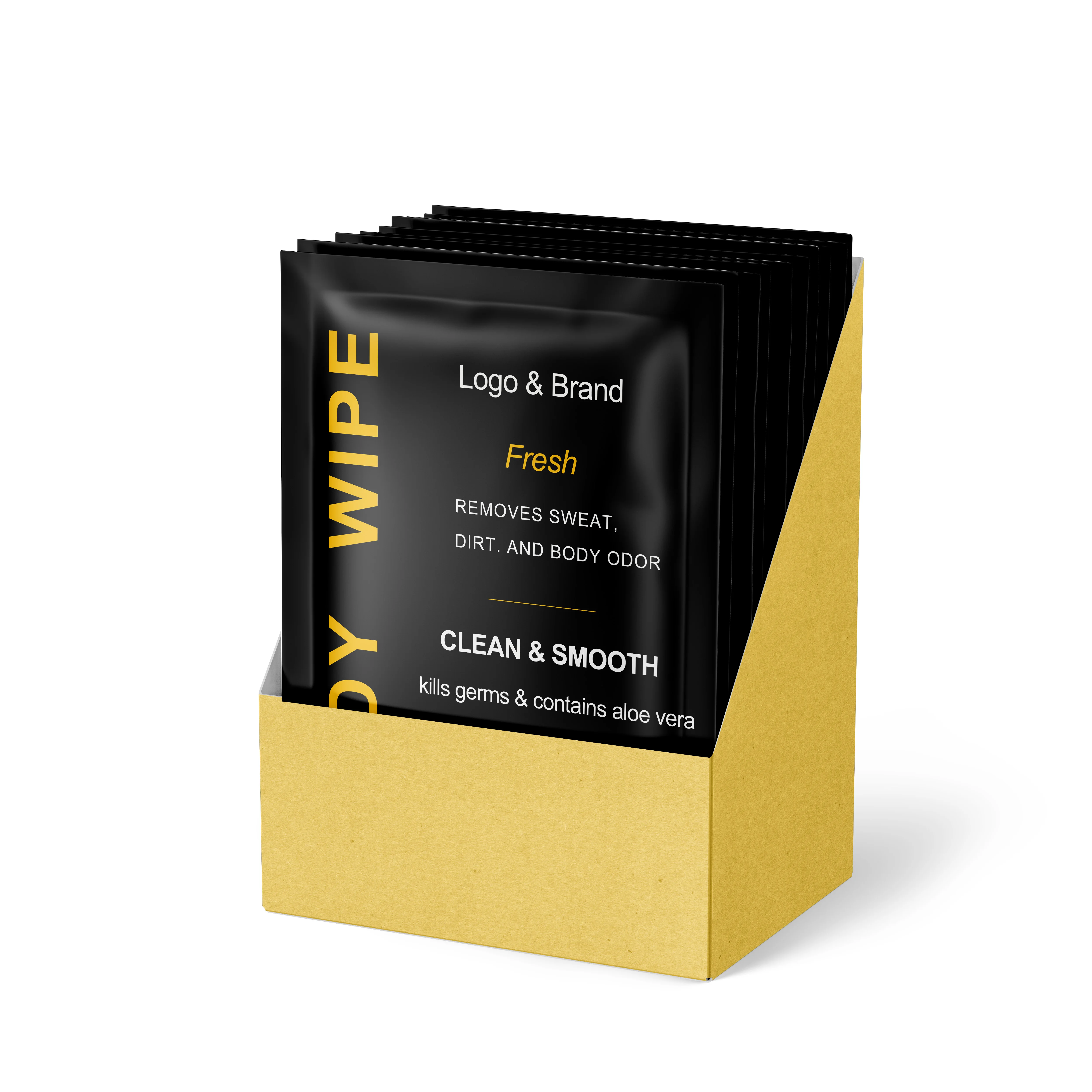 Individually wrapped disposable nonwoven biodegradabe flushable body clean wet wipes