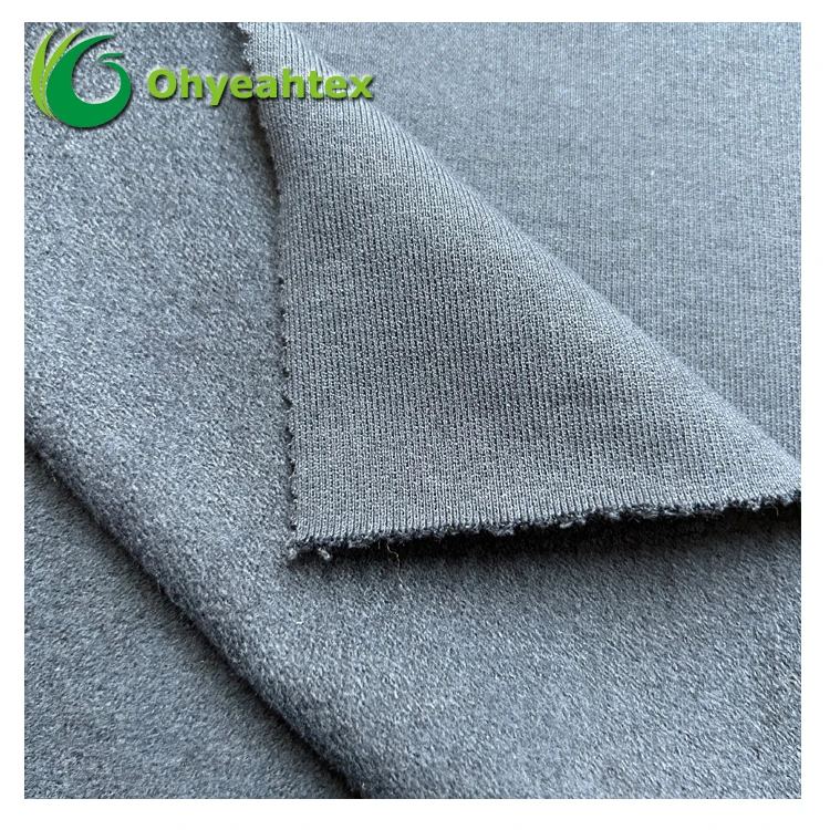 GOTS Certificate 68% Organic Cotton 28% Bamboo 4% Spandex Peach Feel Terry Fabric For Sports Hoodies Joggers