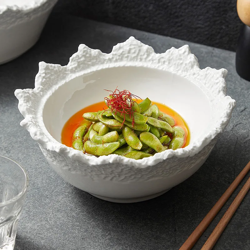 Surface Sizes Option Dinnerware Matte White Hotel Wedding Ceramics Dinner Plates Bowl Ceramic Porcelain Plate