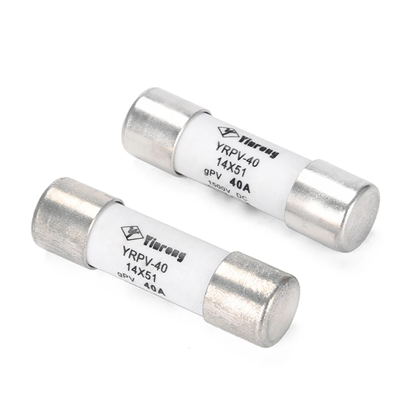 Yinrong Ceramic Tube DC 1500V 10~40A 14*51gPV Photovoltaic Fuse Link YRPV-40 for Solar System