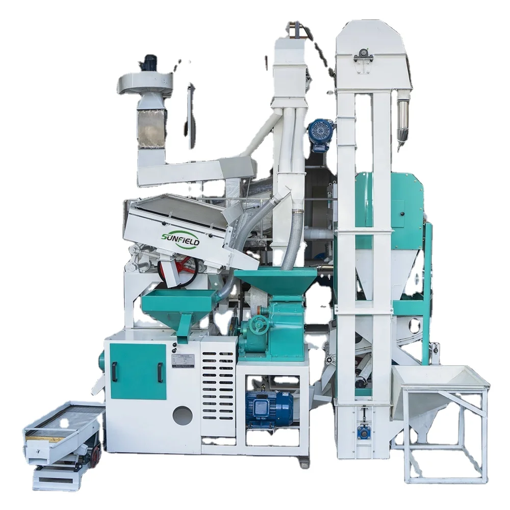 Sunfield Manufacturer Selling Automatic Paddy Rice Processing Machine 15 ton/day Combined Rice Milling Miller Machine