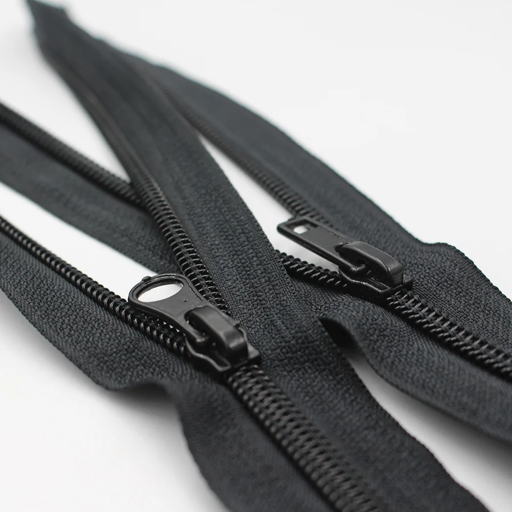 #5 two way (2 way) with plastic stopper open end nylon zipper silver teeth for sale zipper for clothes