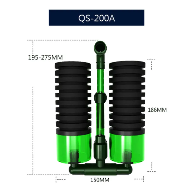Aquarium Qian Rui double-headed biochemical sponge filter, with filter material