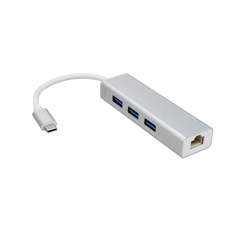 Usb C на 3 1 Hub 10 100 1000m Gigabit Rj45 Lan Сетевой конвертер Ethernet адаптер с логотипом под заказ Oem