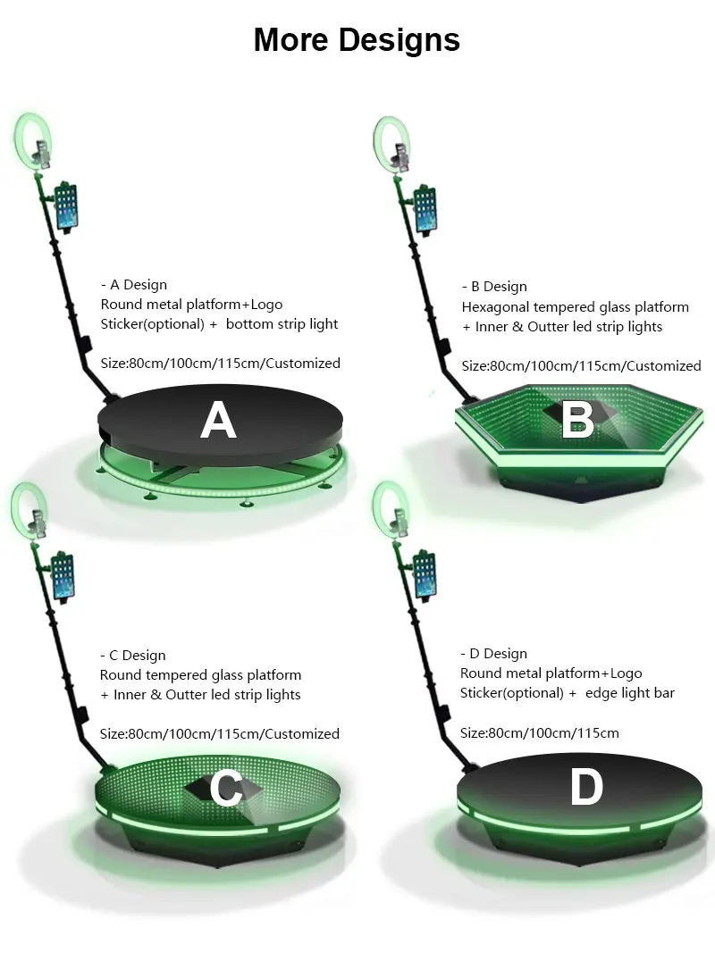 68 80 100 120 portable automatic photobooth automatic rotating selfie 360 photo booth for home party