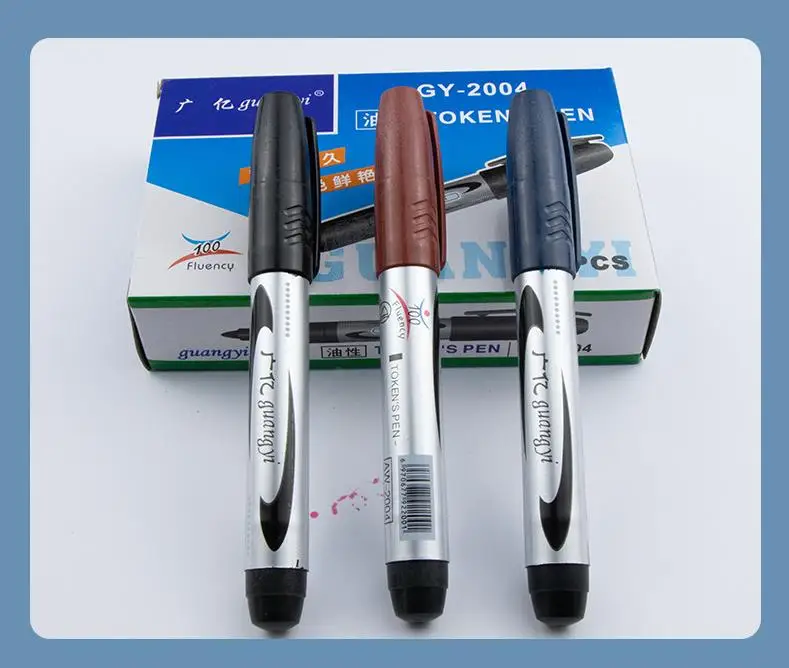 CHXN   Big headed marker pen, red, blue, black, oily quick drying marker pen